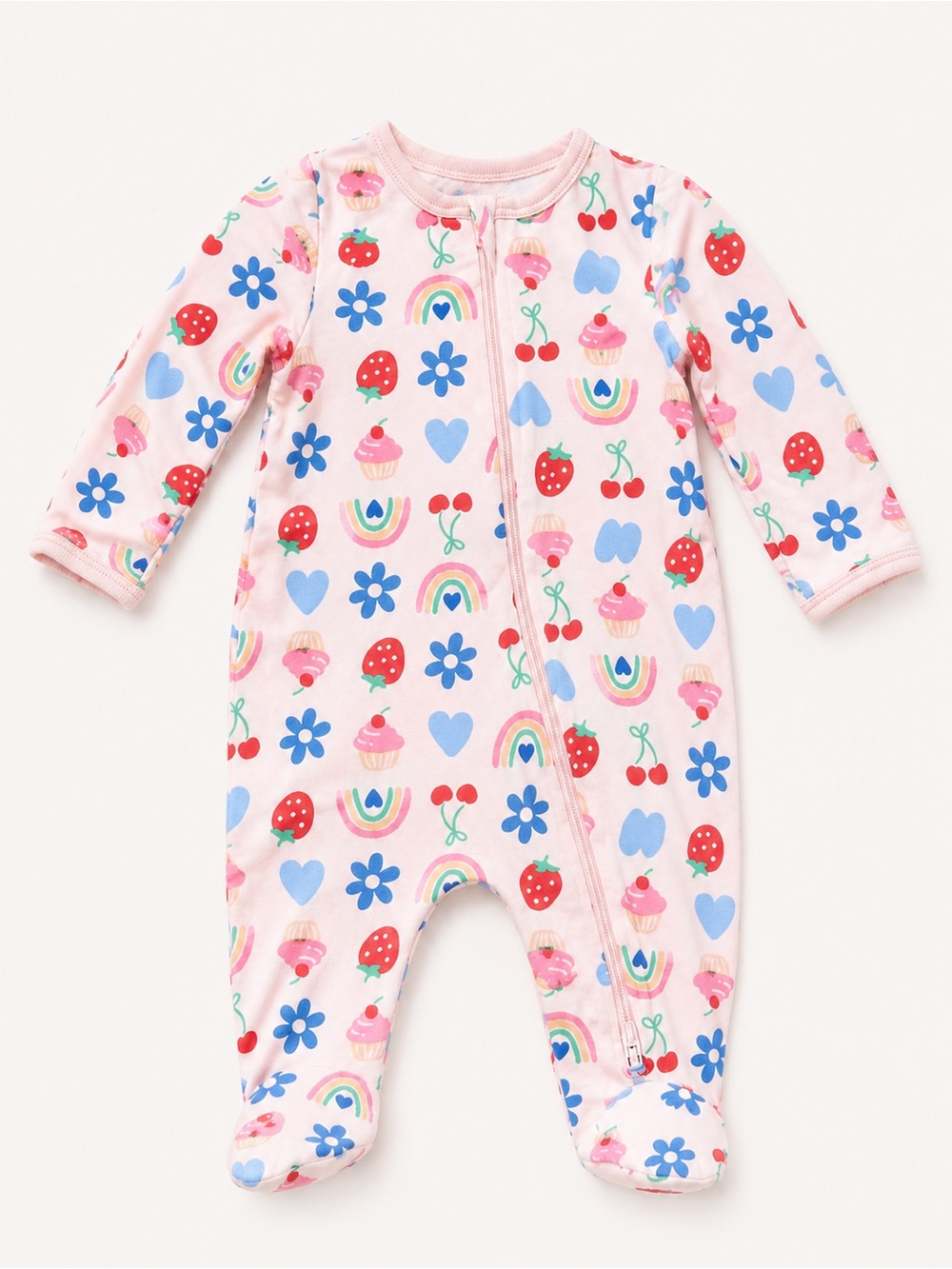 Wonder Nation - Double Zipper Sleeper W/ Print (Cotton) - NB